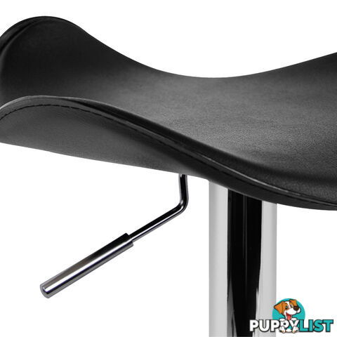 Set of 2 PVC Leather Kitchen Bar Stool Black