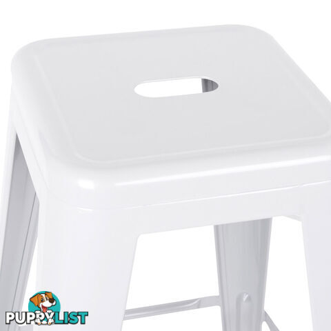 Set of 2 Steel Kitchen Bar Stool 76cm White