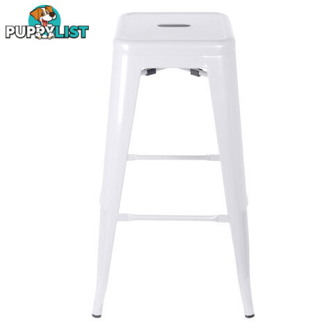 Set of 2 Steel Kitchen Bar Stool 76cm White