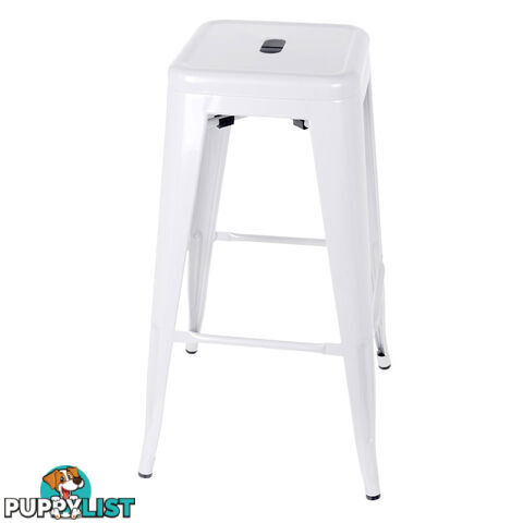 Set of 2 Steel Kitchen Bar Stool 76cm White