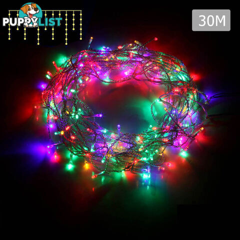 800 LED Christmas Icicle Lights Multi Colour