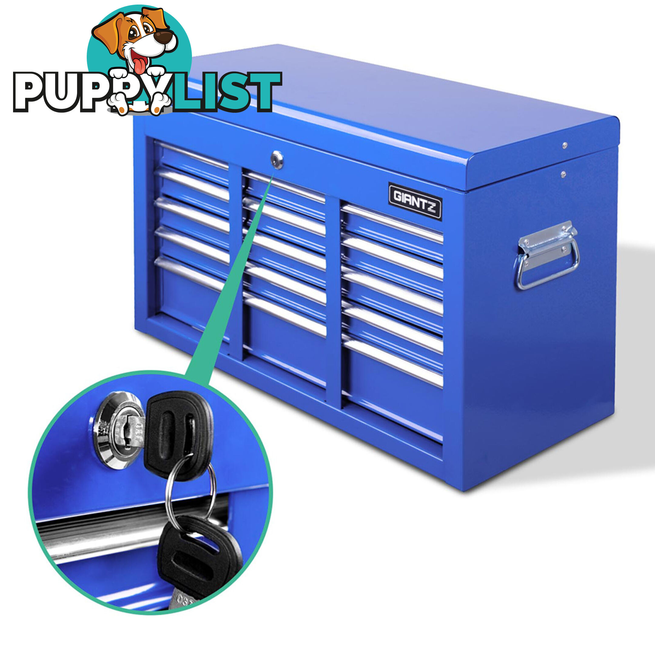 9 Drawers Tool Box Chest Blue