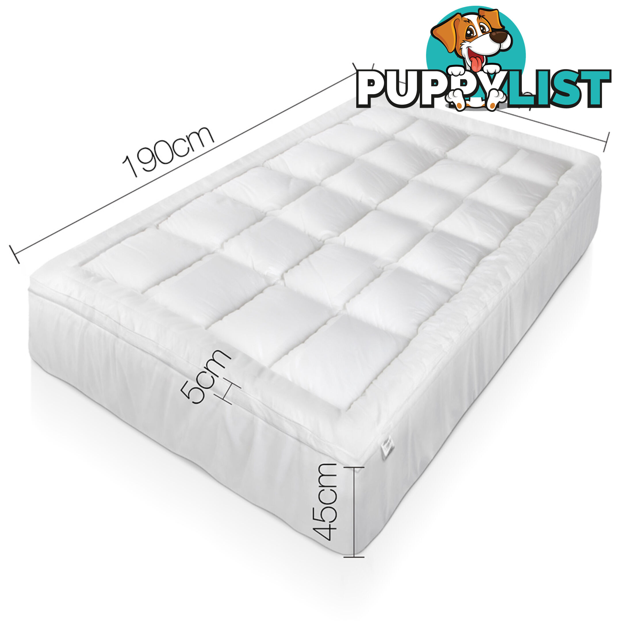 Duck Feather & Down Pillowtop Matress Topper - Single