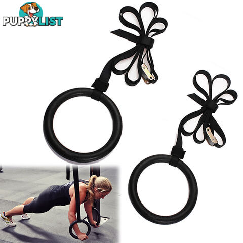 Gymnastic Gym Rings Hoop Crossfit Exercise Fitness Home Workout Dip Pair Bars