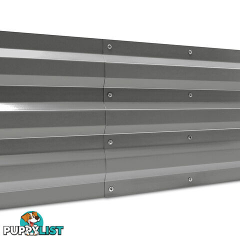 Galvanised Raised Garden Bed - 150 x 90 x 30cm - Aluminium Grey