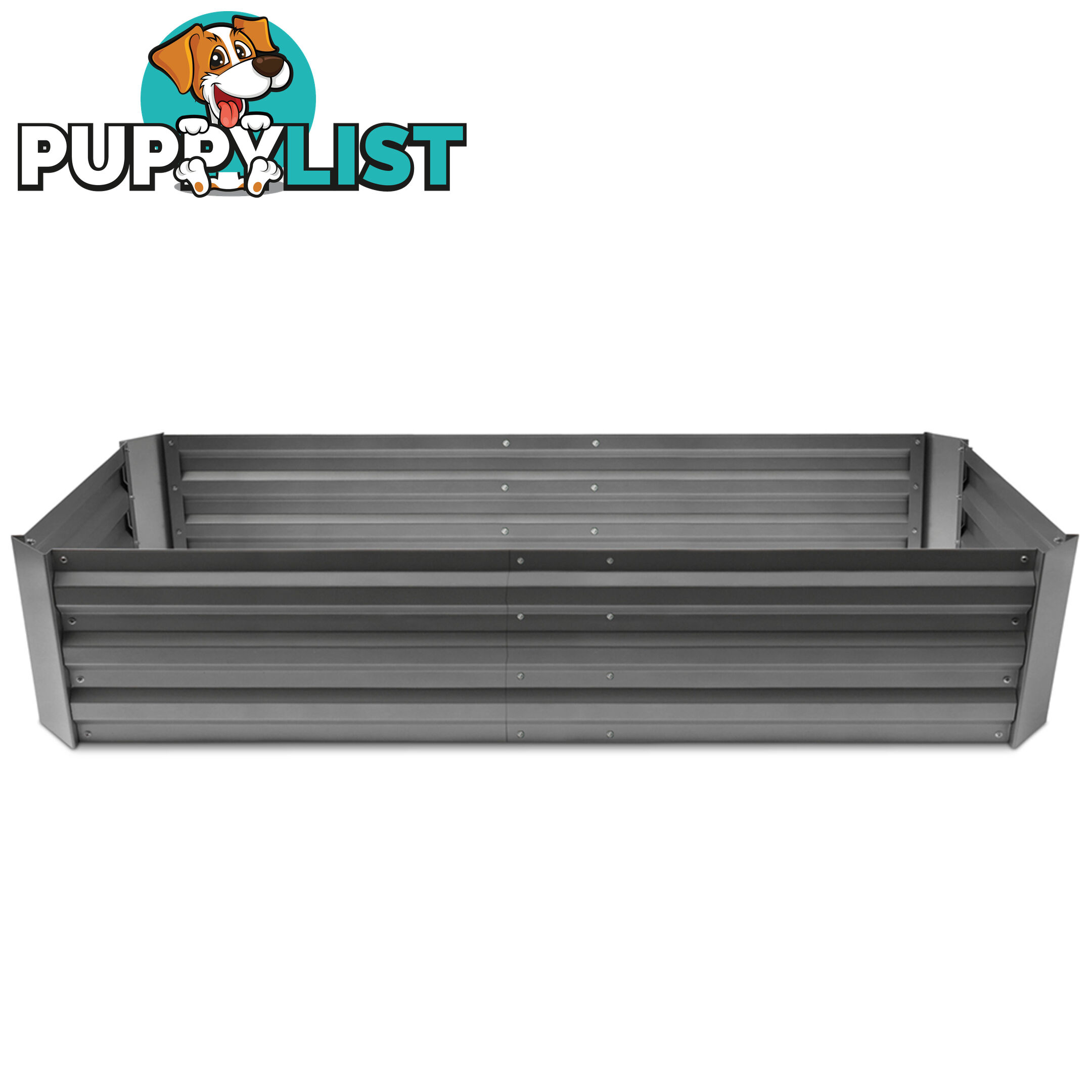 Galvanised Raised Garden Bed - 150 x 90 x 30cm - Aluminium Grey