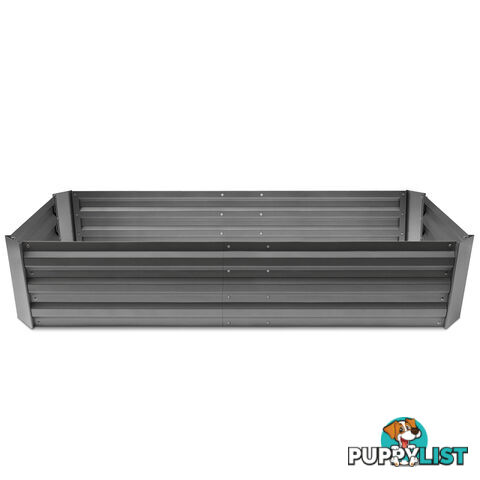 Galvanised Raised Garden Bed - 150 x 90 x 30cm - Aluminium Grey