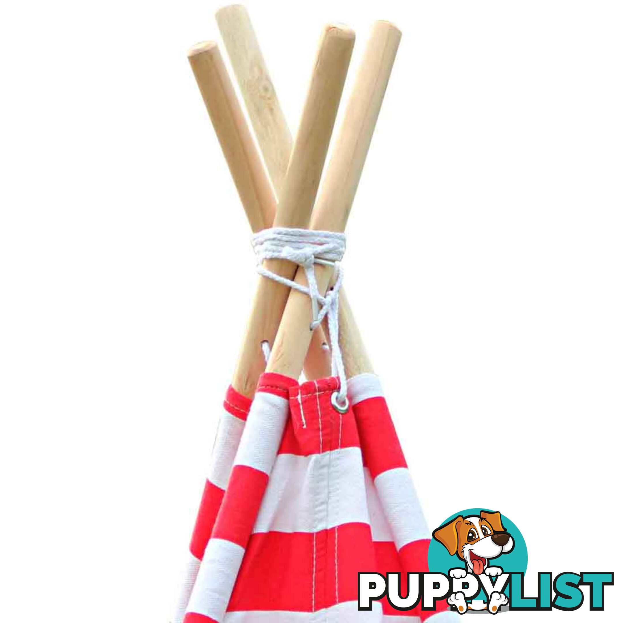 4 Poles Teepee Tent w/ Storage Bag Red