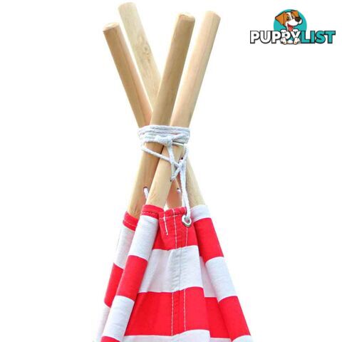 4 Poles Teepee Tent w/ Storage Bag Red