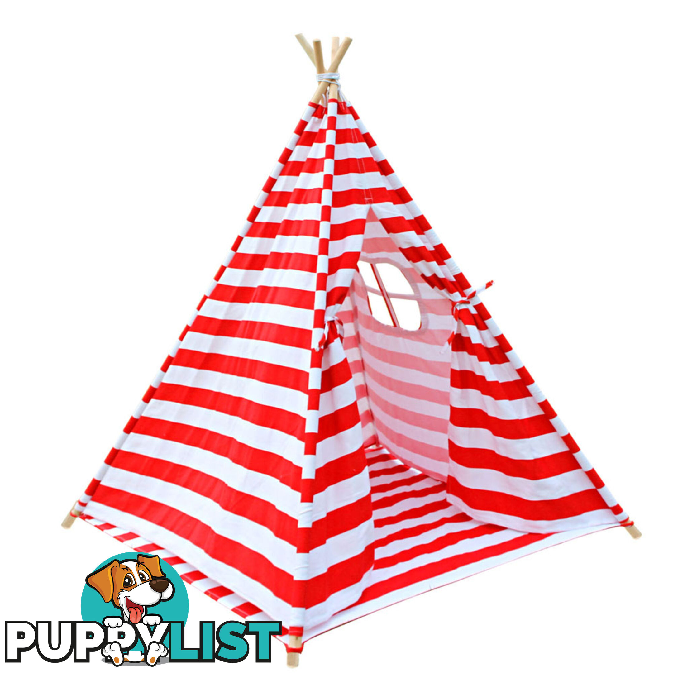 4 Poles Teepee Tent w/ Storage Bag Red