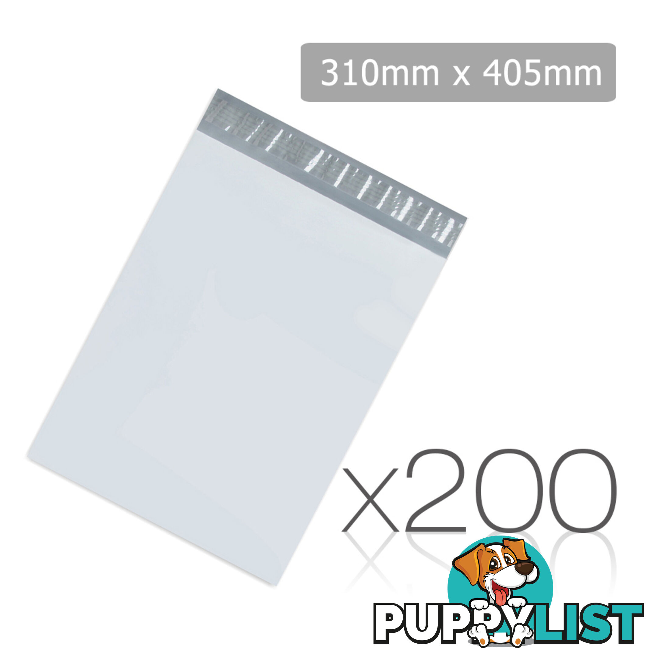 Set of 200 Poly Mailer Bags - 310 x 405mm