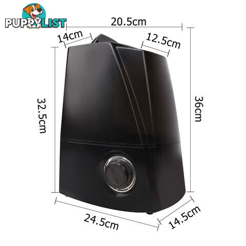 Ultrasonic Cool Mist Air Humidifier 5.8L Black