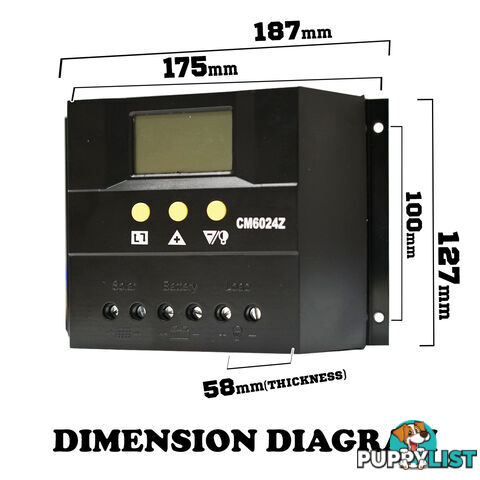60A 12V-24V LCD Display PWM Solar Panel Regulator Charge Controller Battery