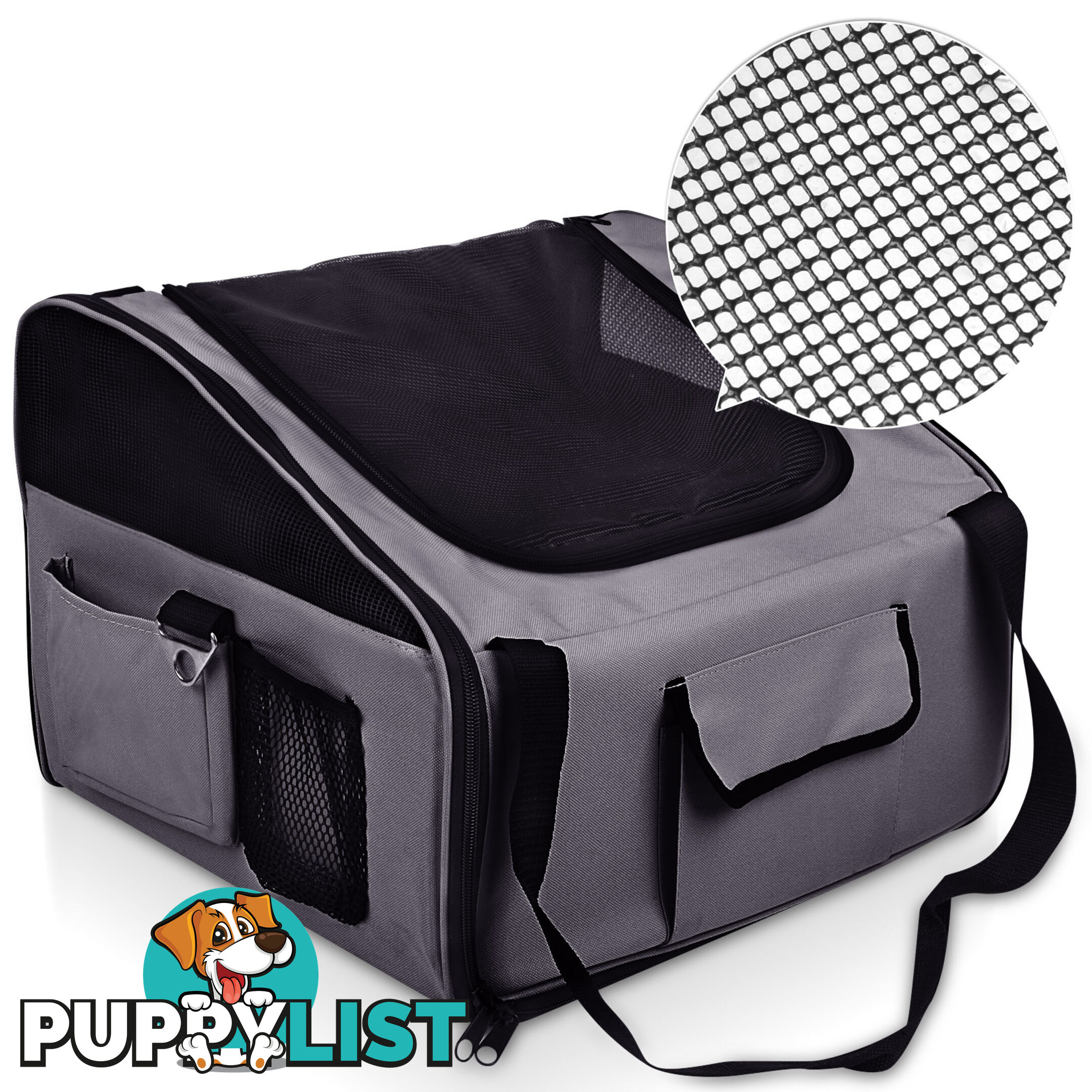 Pet Dog Cat Car Seat Carrier Travel Bag Small Grey