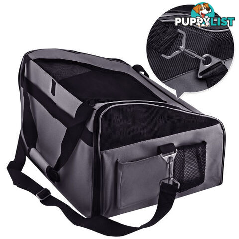 Pet Dog Cat Car Seat Carrier Travel Bag Small Grey