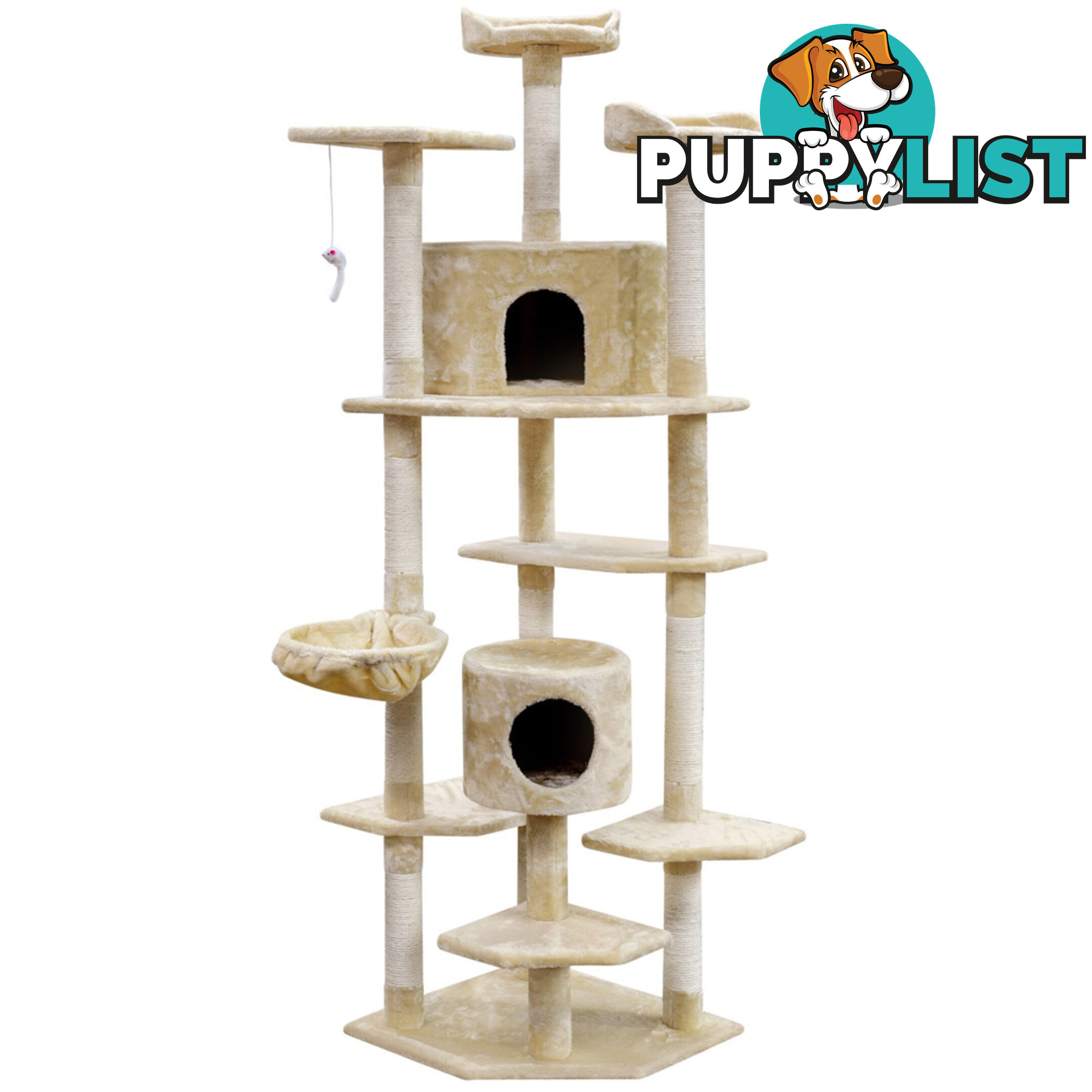 Cat Scratching Poles Post Furniture Tree House Beige