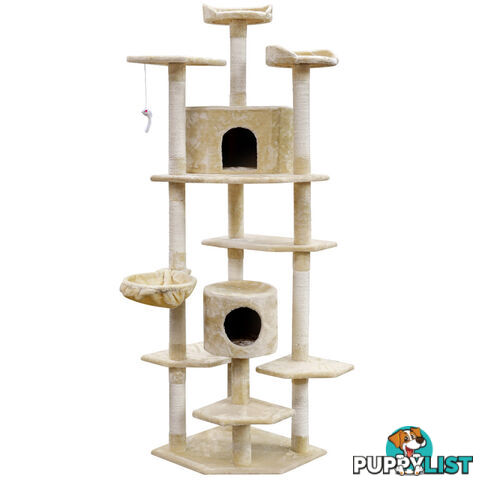 Cat Scratching Poles Post Furniture Tree House Beige