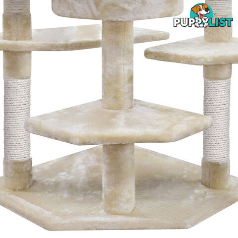 Cat Scratching Poles Post Furniture Tree House Beige