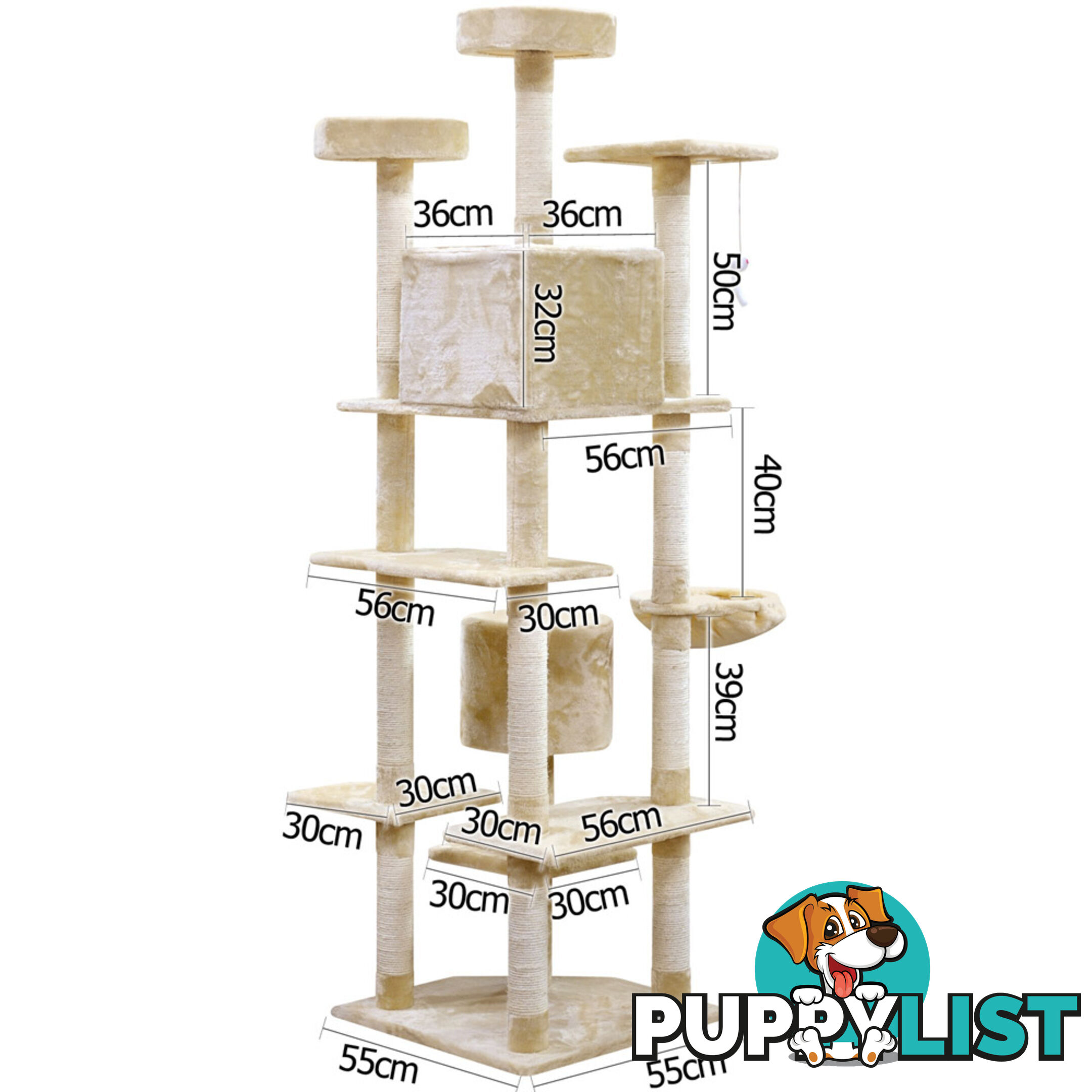 Cat Scratching Poles Post Furniture Tree House Beige