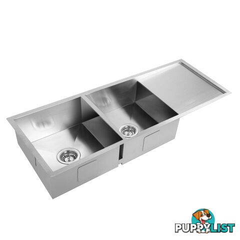 Stainless Steel Kitchen/Laundry Sink w/ Strainer Waste 1114 x 450mm