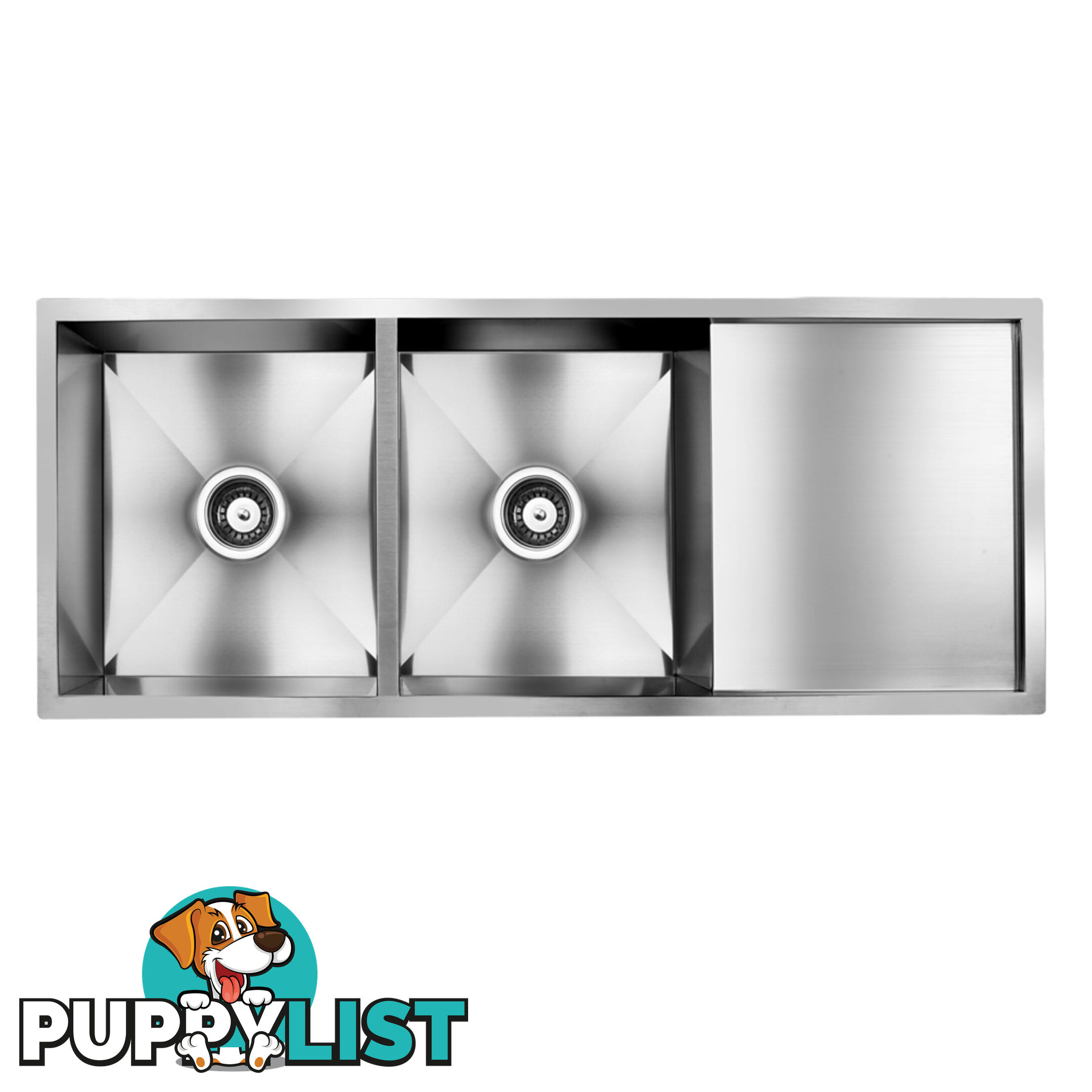 Stainless Steel Kitchen/Laundry Sink w/ Strainer Waste 1114 x 450mm