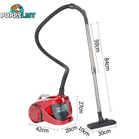 Bagless Cyclone Cyclonic Vacuum Cleaner HEPA Red