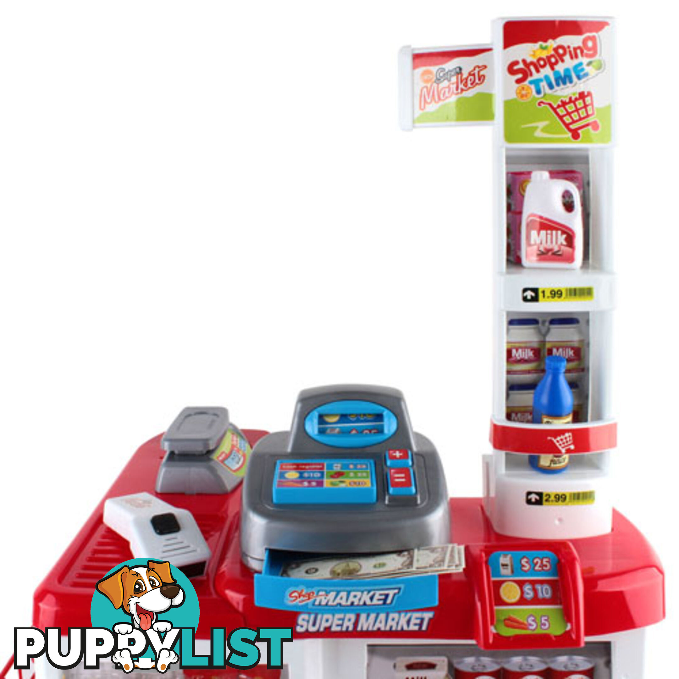 Supermarket Pretend Play Set Red White