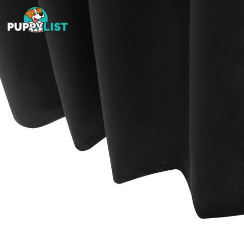 ArtQueen 3 Pass Eyelet Blockout Curtain Black 240cm