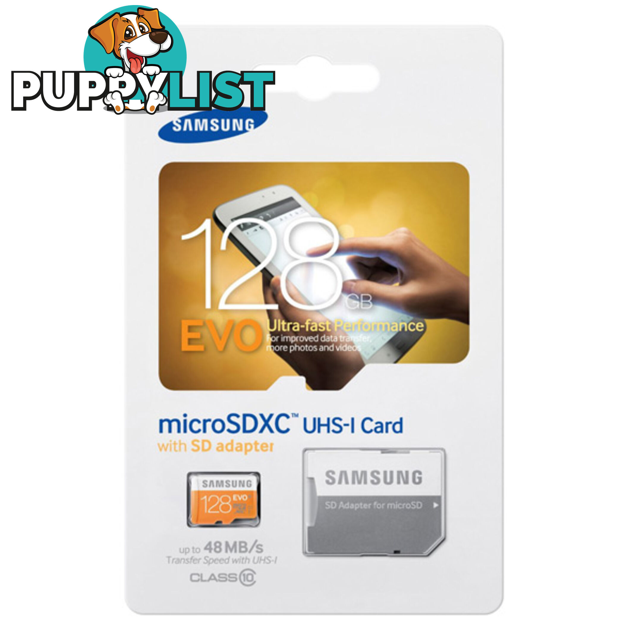 Samsung 128GB EVO Micro SDXC up to 48MB/s with Adapter (MB-MP128DA/AM)