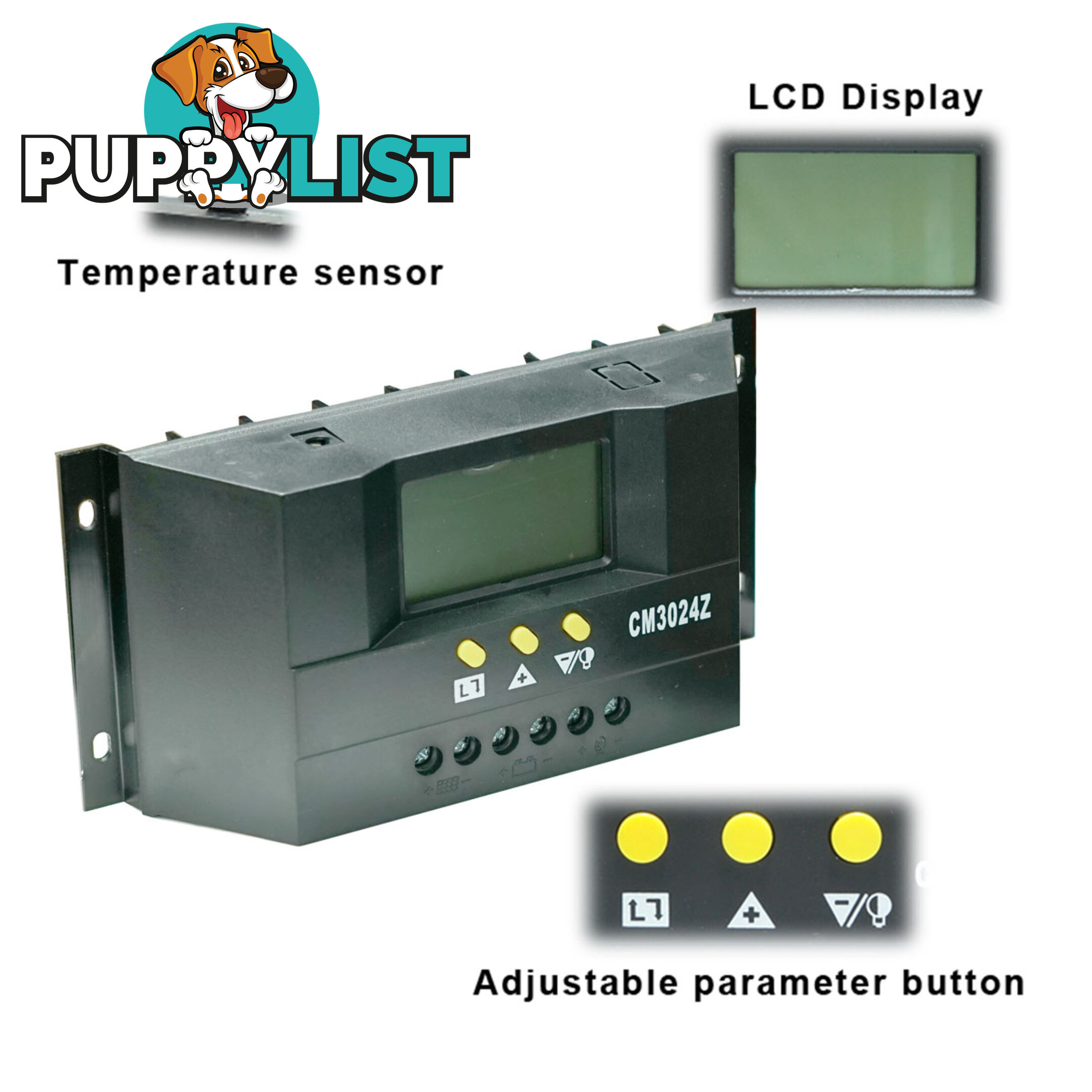 30A 12V-24V LCD Display PWM Solar Panel Regulator Charge Controller Battery Auto
