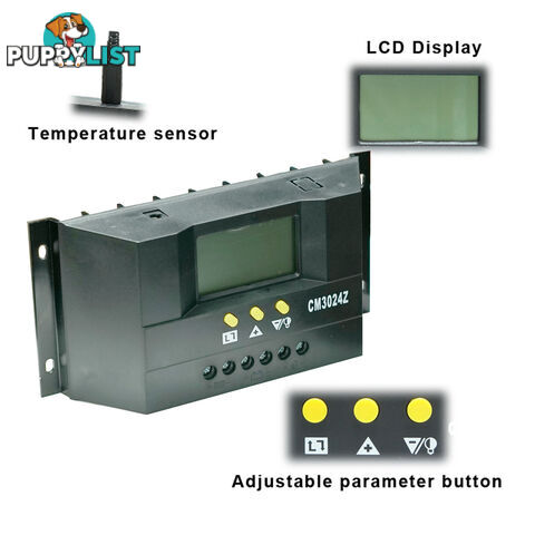 30A 12V-24V LCD Display PWM Solar Panel Regulator Charge Controller Battery Auto