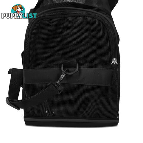 Portable Pet Carrier with Safety Leash - Black