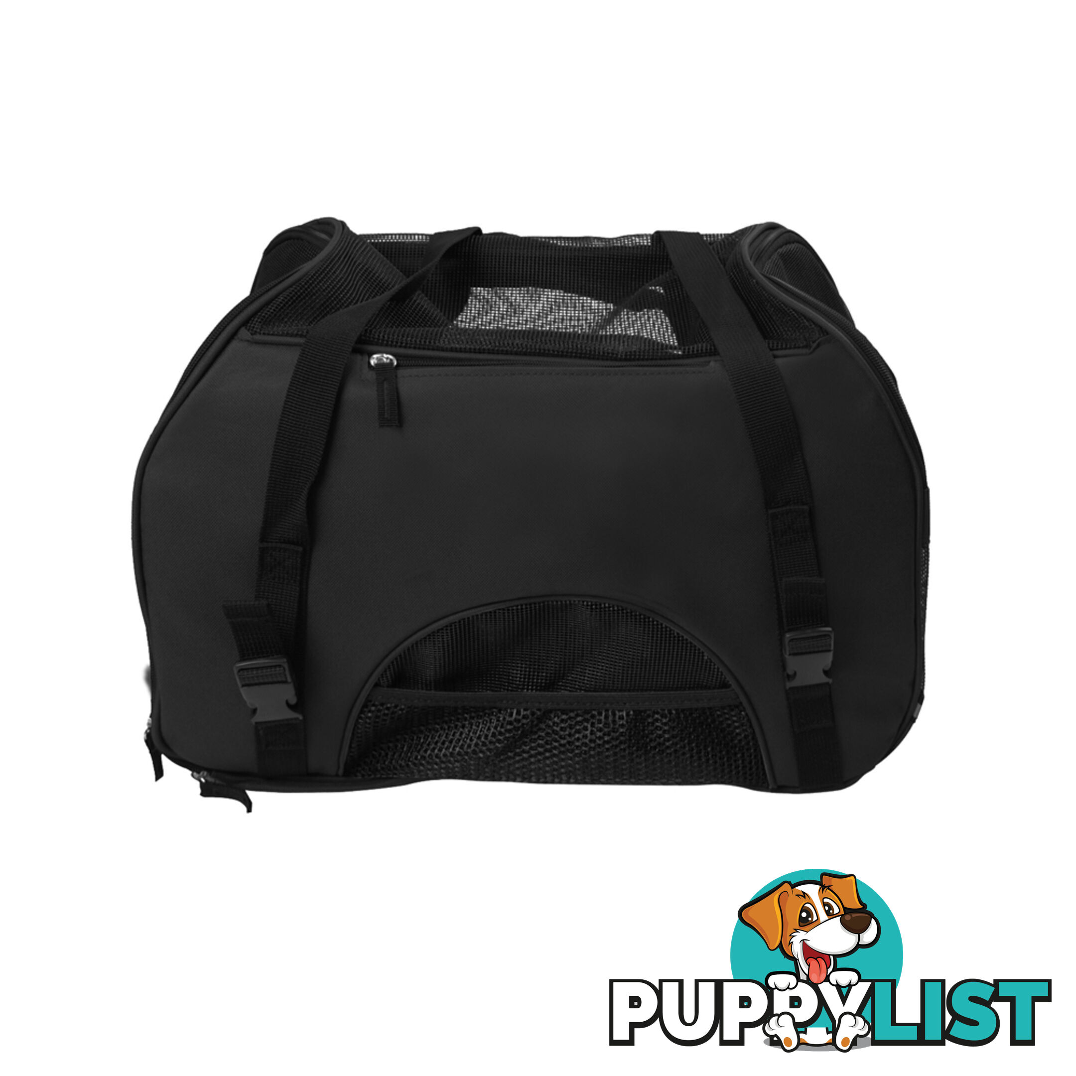 Portable Pet Carrier with Safety Leash - Black