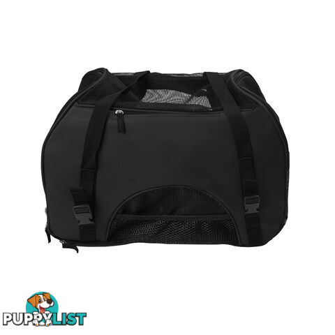 Portable Pet Carrier with Safety Leash - Black