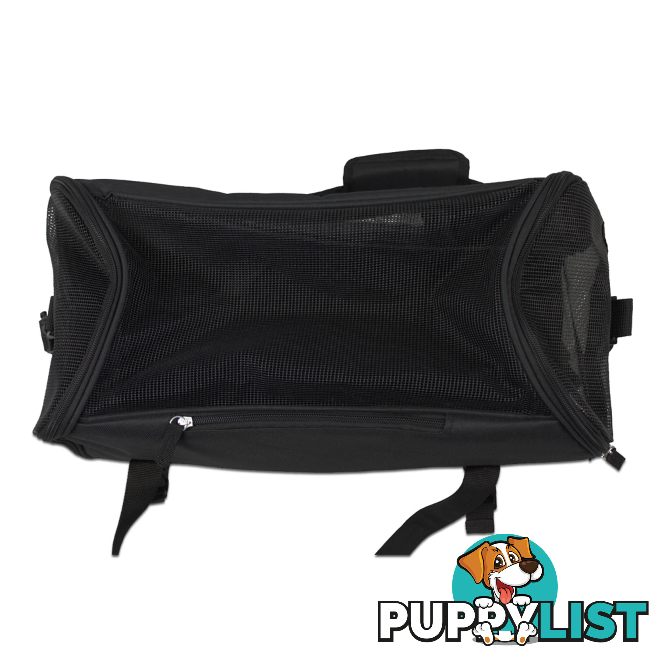 Portable Pet Carrier with Safety Leash - Black