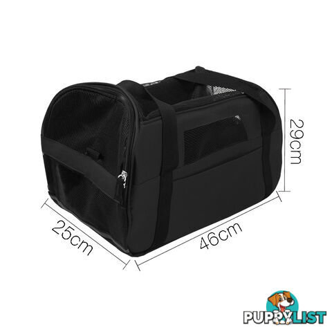 Portable Pet Carrier with Safety Leash - Black