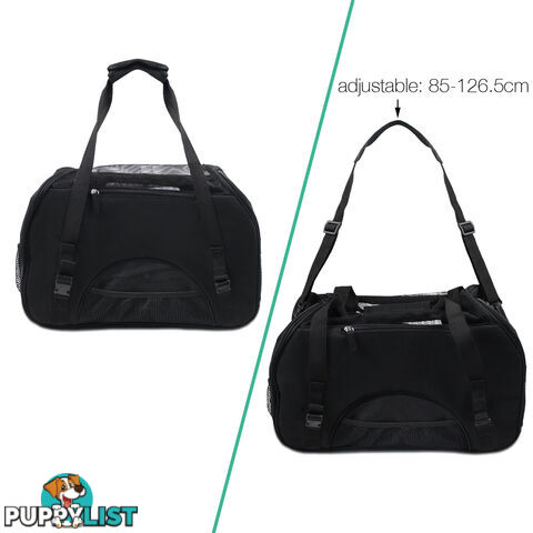 Portable Pet Carrier with Safety Leash - Black