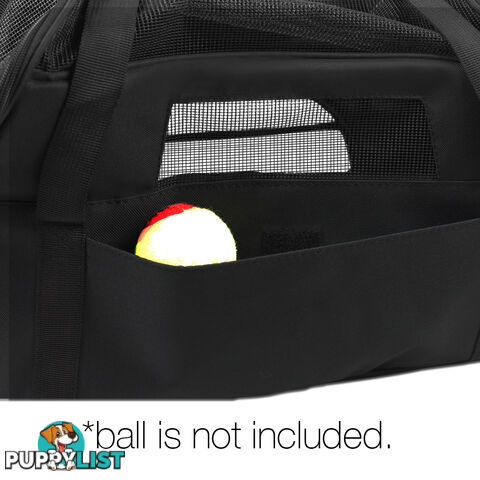 Portable Pet Carrier with Safety Leash - Black