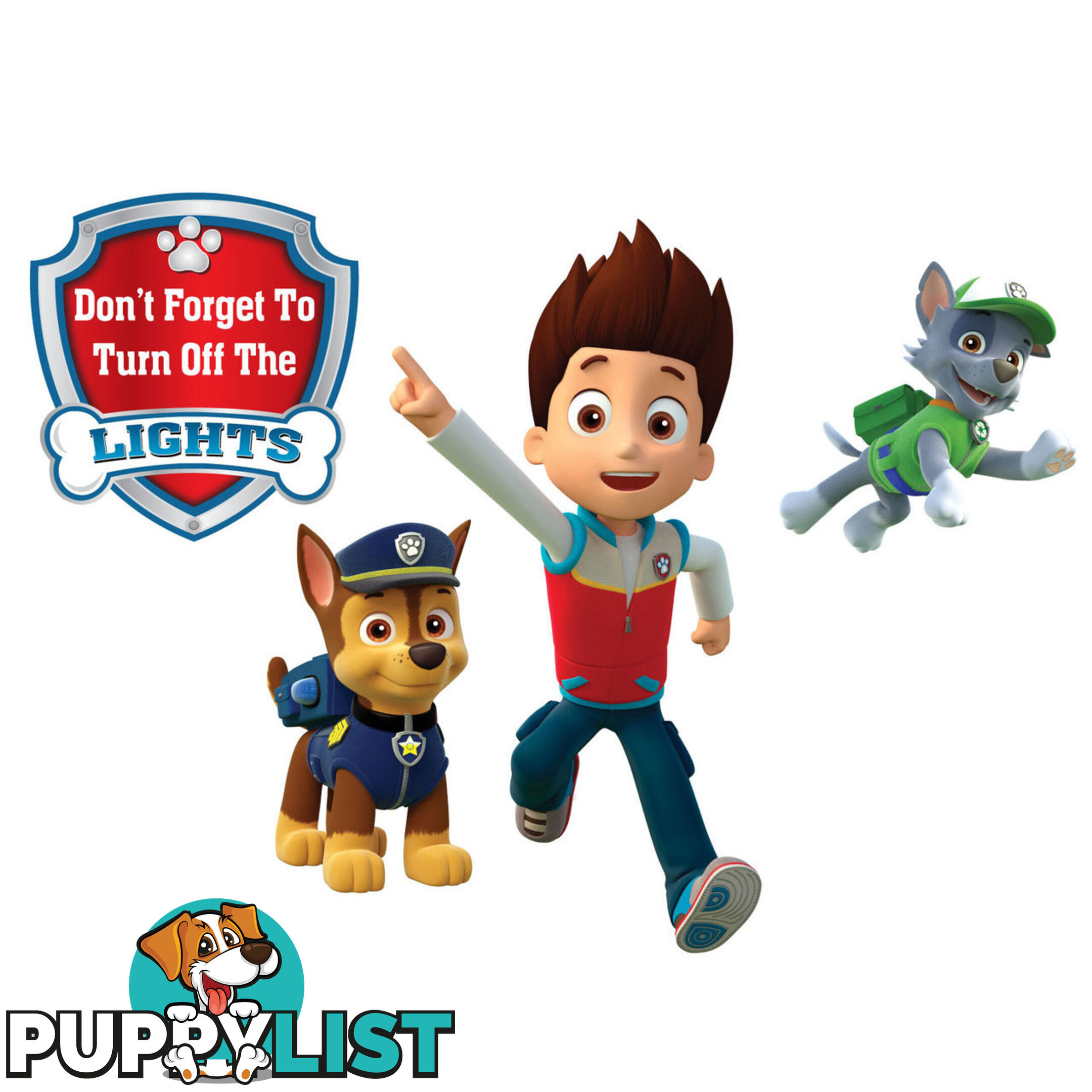 Skye Paw Patrol Light Switch Wall Stickers - Totally Movable