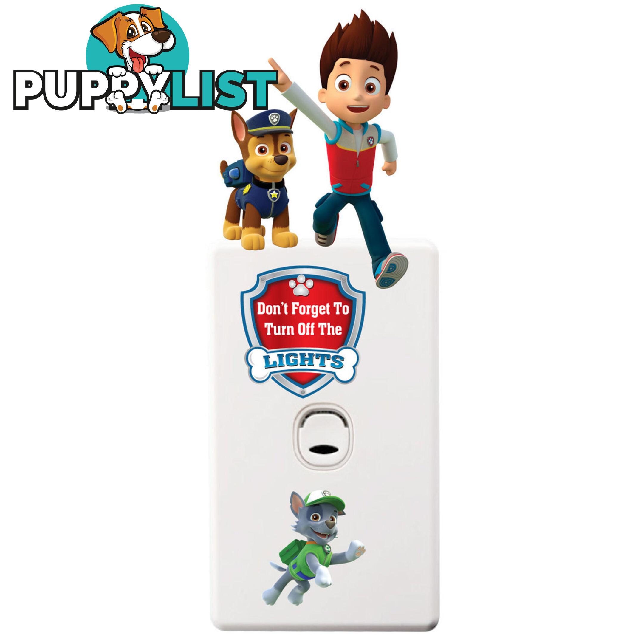 Skye Paw Patrol Light Switch Wall Stickers - Totally Movable