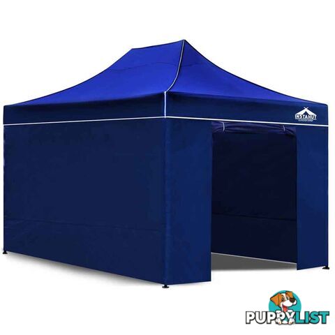 3x4.5 Pop Up Gazebo Hut with Sandbags Blue