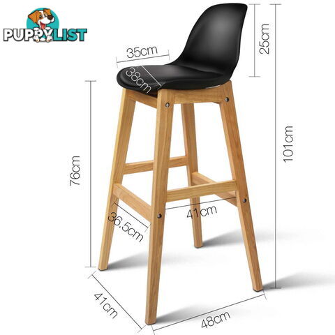 Set of 2 High Seat Back Barstools _ÑÐ Black