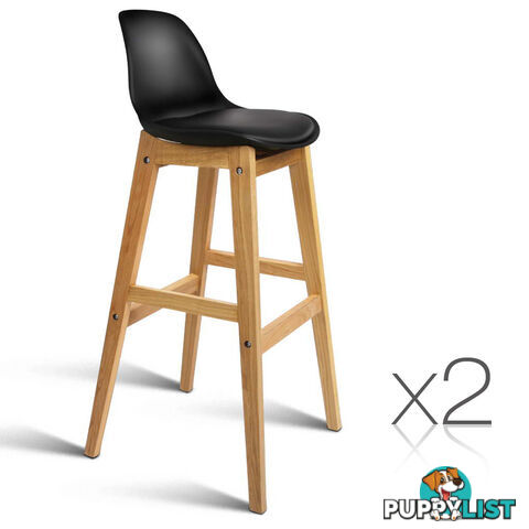 Set of 2 High Seat Back Barstools _ÑÐ Black