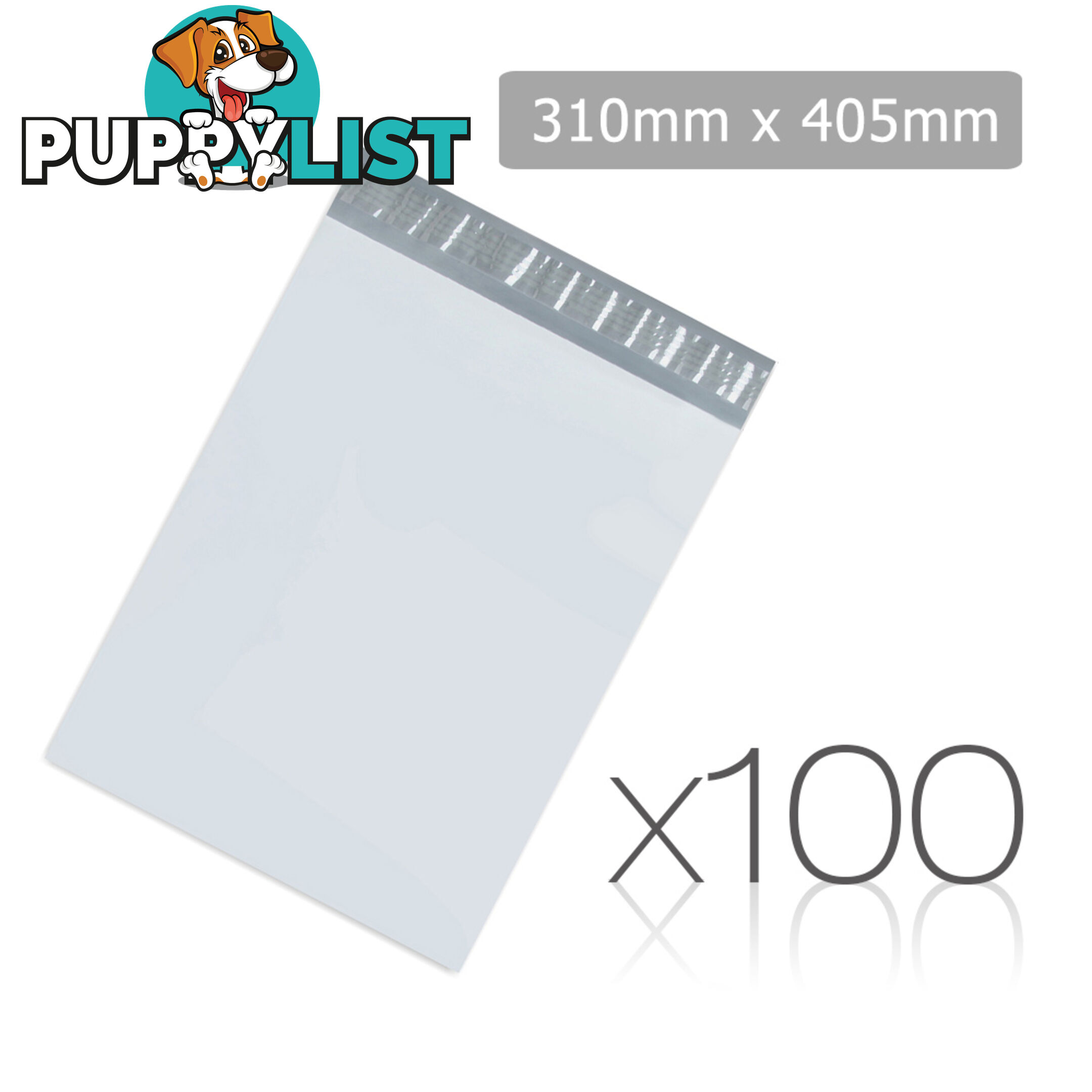 Set of 100 Poly Mailer Bags - 310 x 405mm