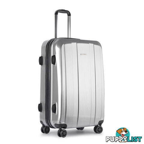 Hard Shell Travel Luggage with TSA Lock Silver