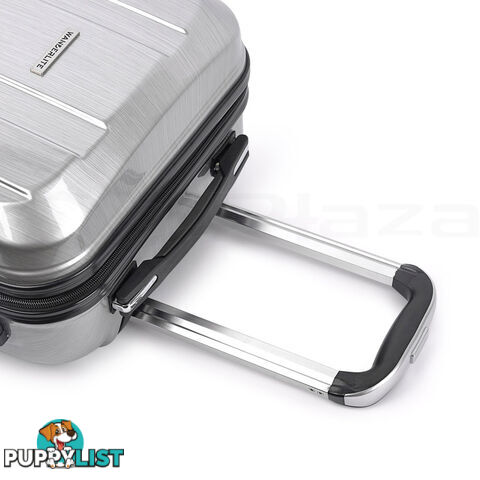 Hard Shell Travel Luggage with TSA Lock Silver