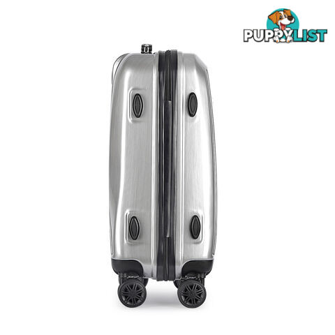 Hard Shell Travel Luggage with TSA Lock Silver