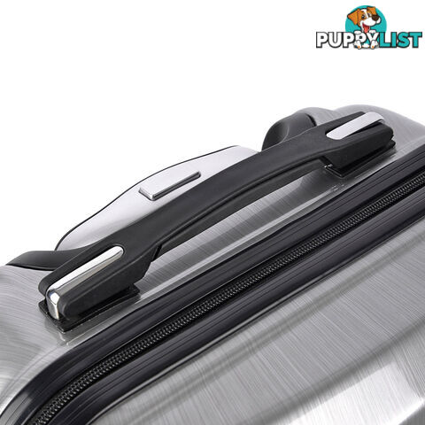 Hard Shell Travel Luggage with TSA Lock Silver