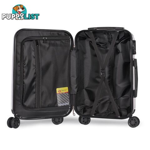 Hard Shell Travel Luggage with TSA Lock Silver