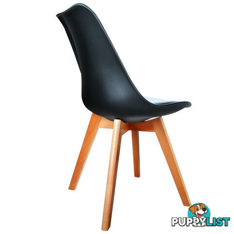 Set of 4 Dining Chair PU Black